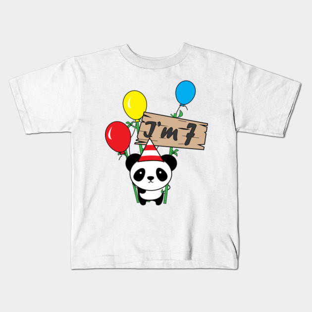 Cute cartoon panda 7th birthday gift